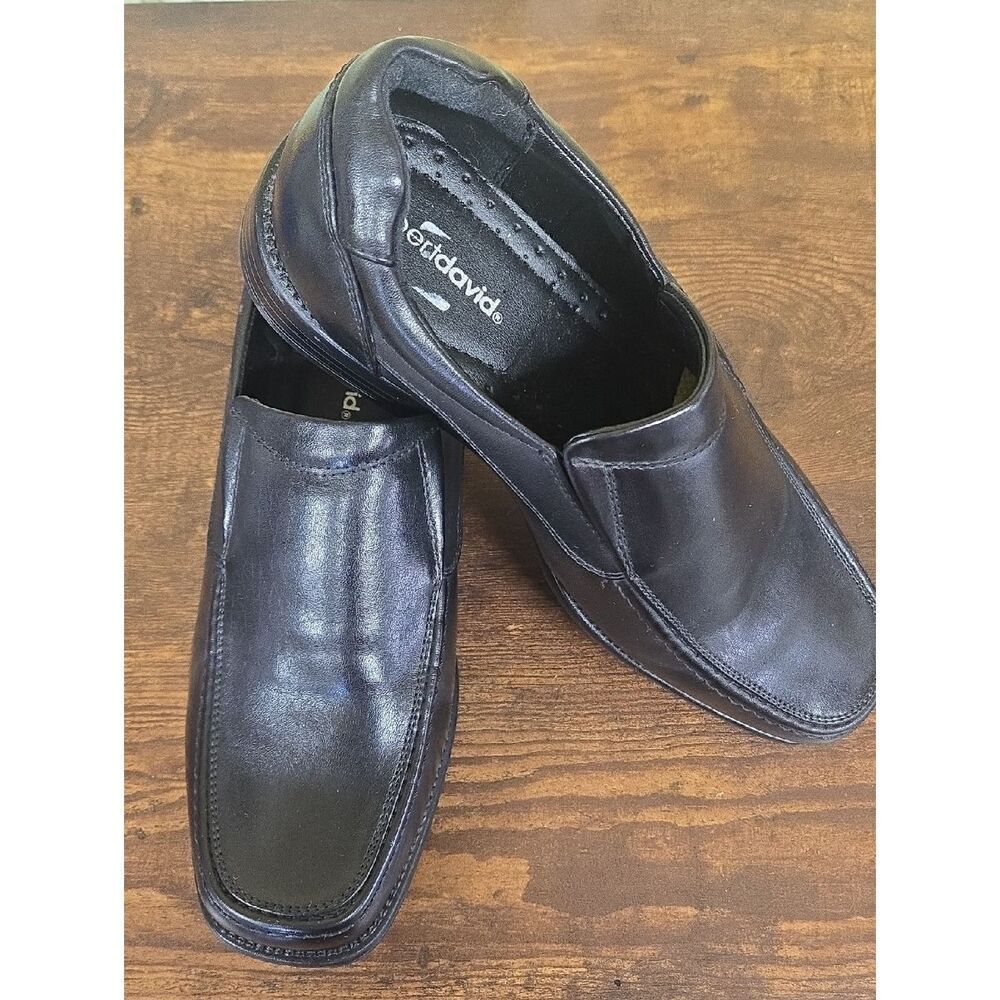 Robert David Lil' Tim Black Slip-On Dress Shoes, Size 5w